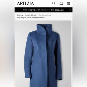 Wilfred cocoon coat in blue